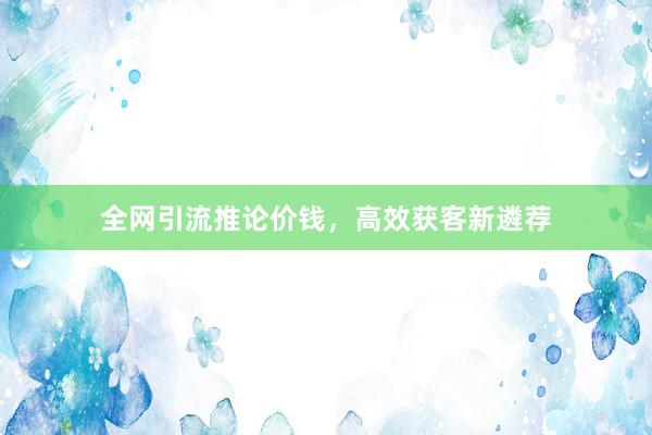 全网引流推论价钱，高效获客新遴荐
